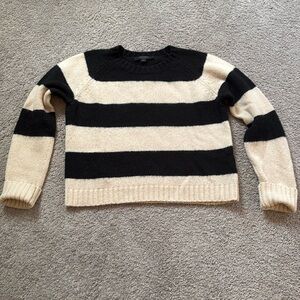 All Saints black and cream striped sweater.